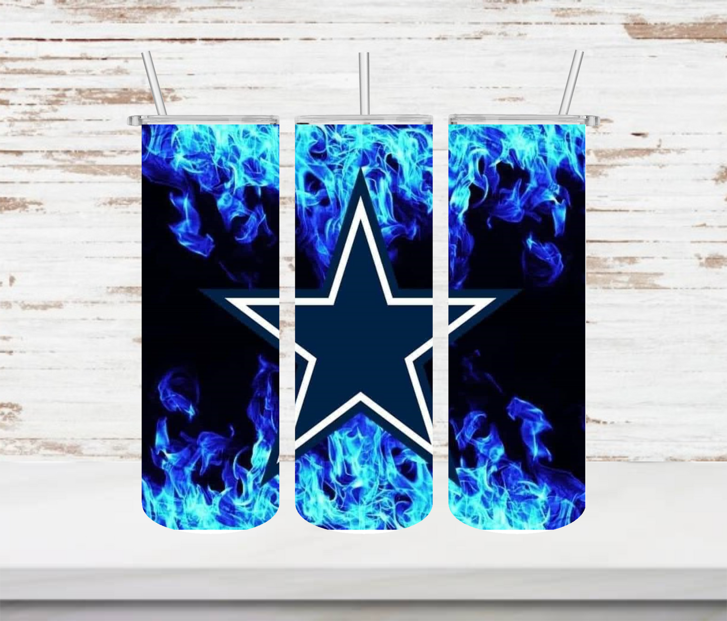 Cowboys Blue Flame Tumbler