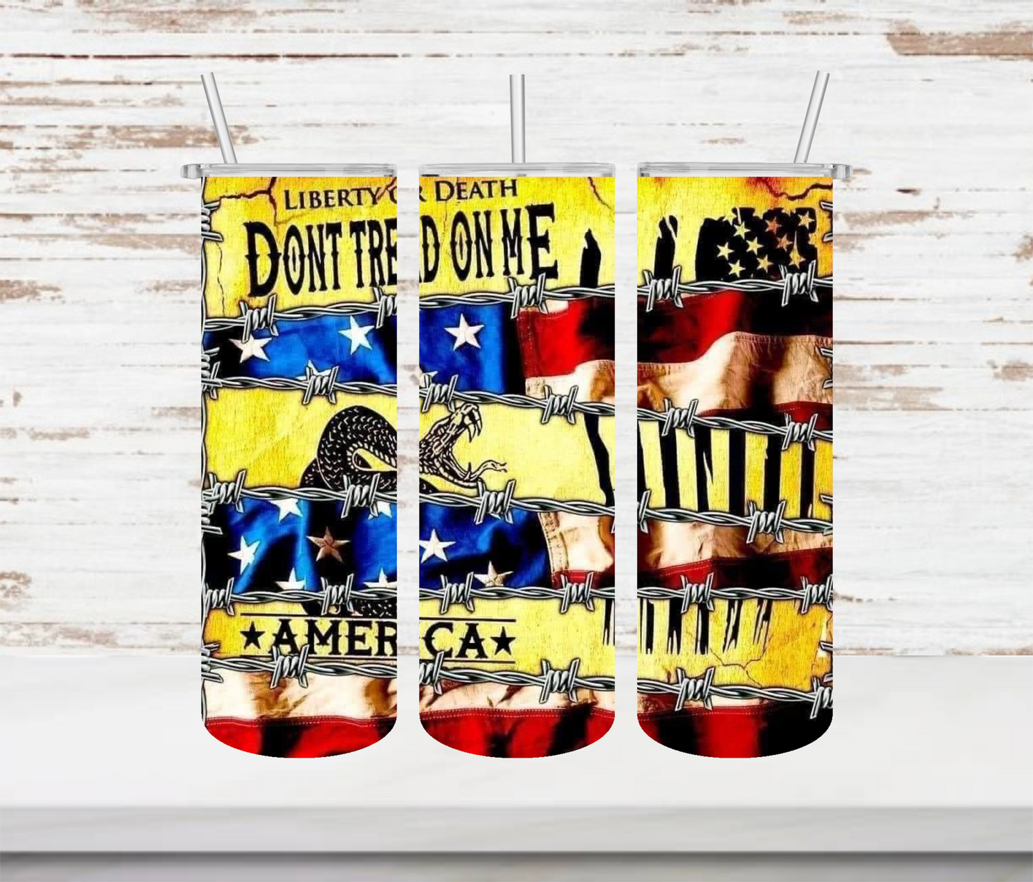 Don't Tread On Me Barbed Wire Tumbler