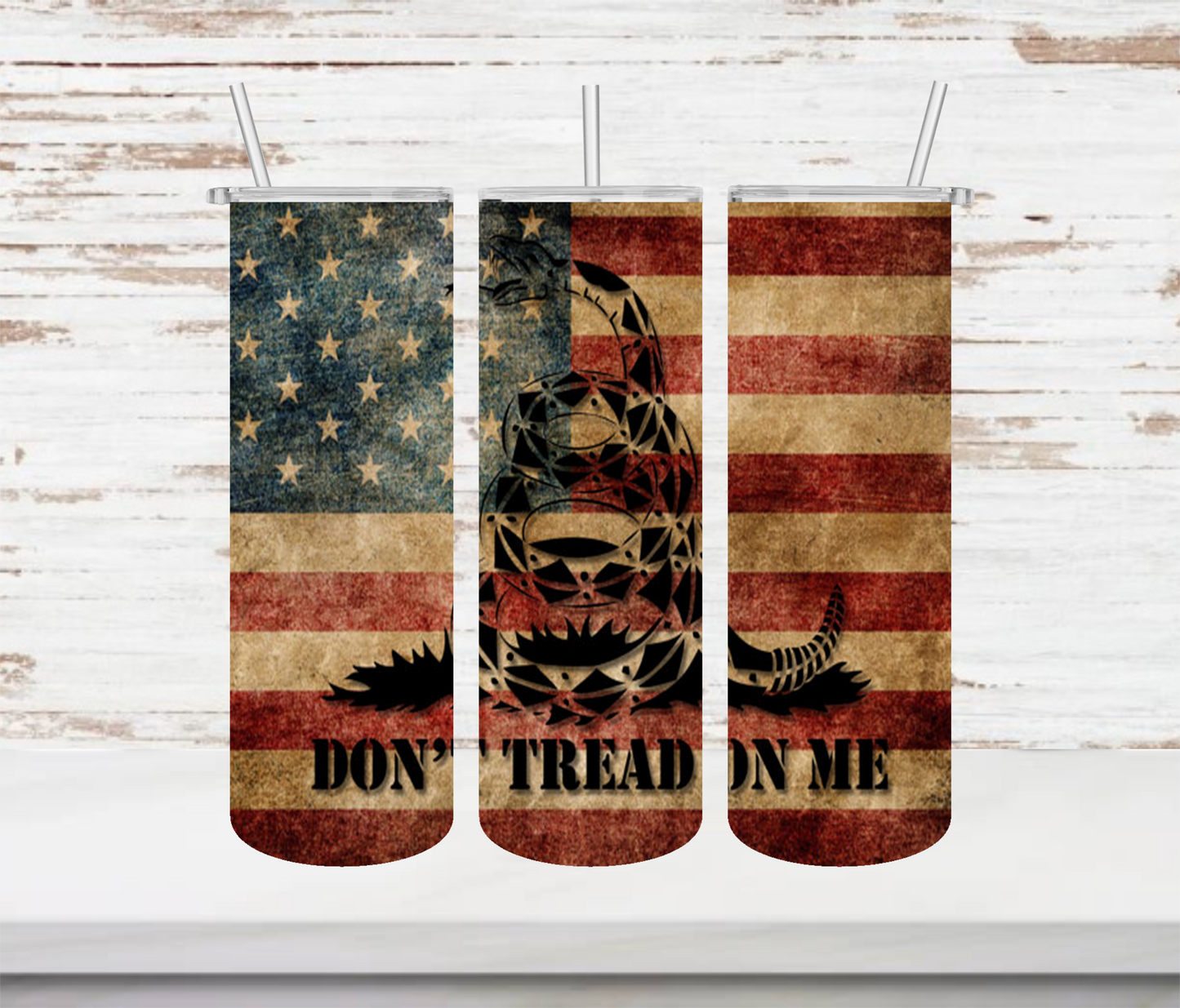 Don't Tread On Me American Flag Tumbler