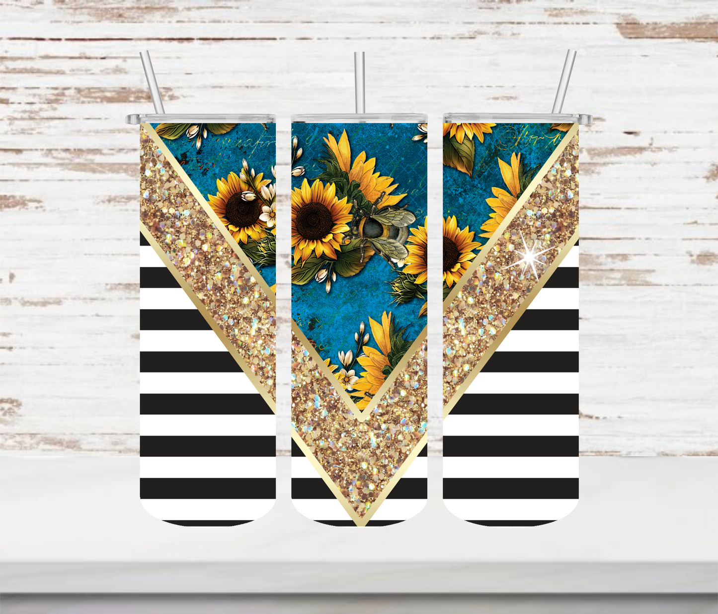 Sunflowers and Stripes V Tumbler