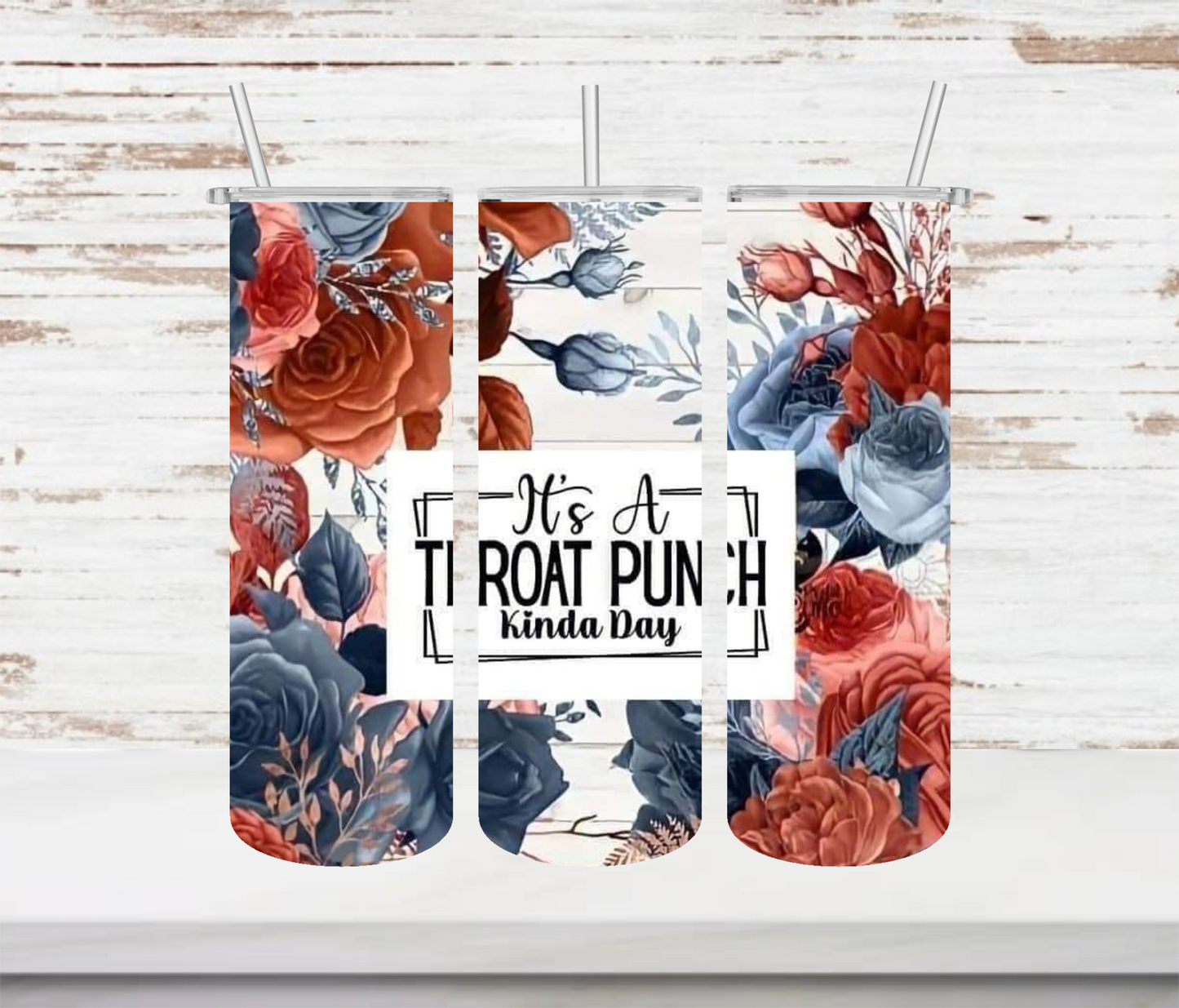 Throat Punch Day Floral Tumbler